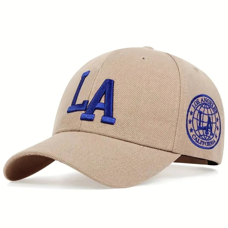 Unisex La Letter Embroidery Baseball Caps Spring Autumn Outdoor Adjustable Casual Hats Sunscreen Hat