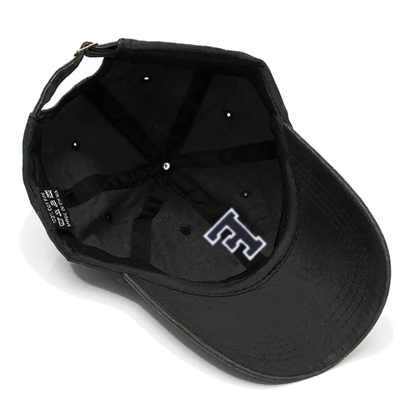 Initial Letter A-Z Embroider Baseball Cap Men Womne Washed Cotton Dad Hat Team Sport Visors Snapback