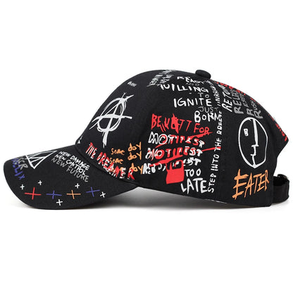 Graffiti Printing Baseball Cap 100 Cotton Casual Hat Men Women Adjustable Sun Caps Hip Hop Dad Hats