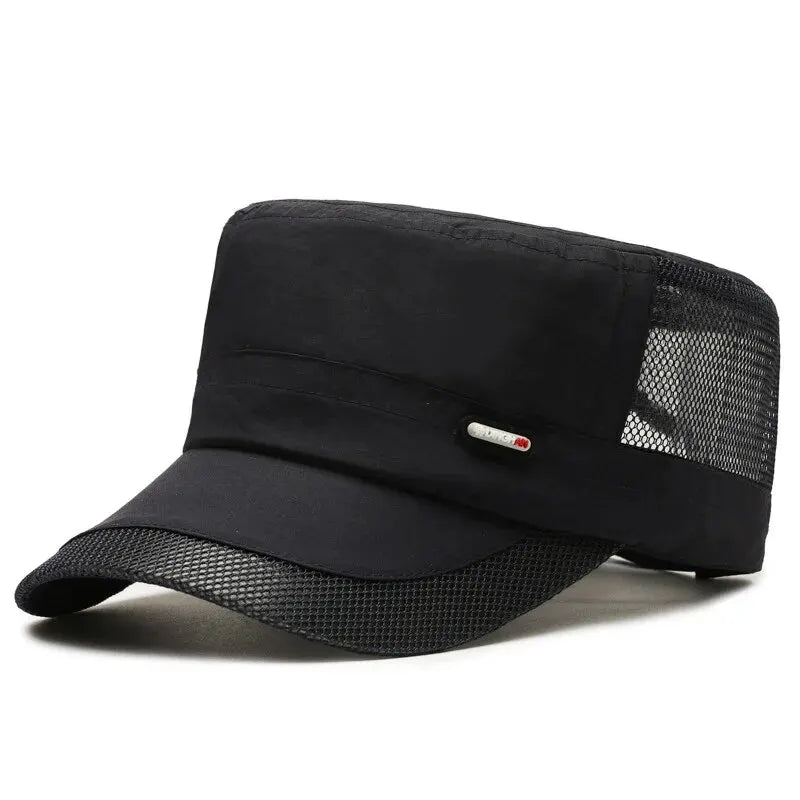 Summer New Mesh Quick Dry Flat Cap Men's Outdoor Sports Baseball Cap Sun Fishing Visor Women's Thin Breathable Cap
