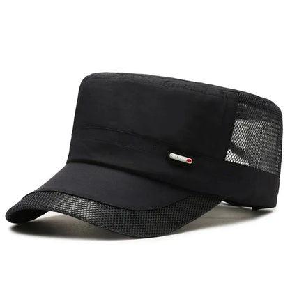 Summer New Mesh Quick Dry Flat Cap Men's Outdoor Sports Baseball Cap Sun Fishing Visor Women's Thin Breathable Cap