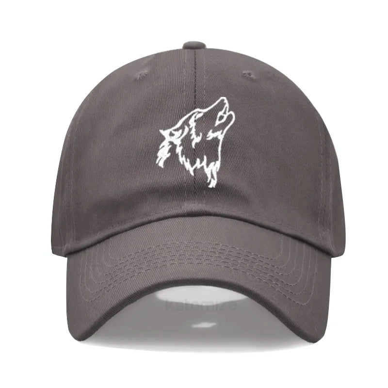 Women S Baseball Cap Men Washed Cotton Wolf Howl Embroidery Dad Hat Sport Golf Caps Man Sun Hats