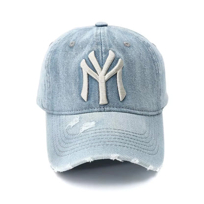 Unisex Letter Embroidery Washed Cowboy Baseball Caps Spring Autumn Outdoor Adjustable Casual Hats