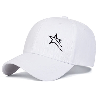 Unisex Five-Pointed Star Embroidery Baseball Caps Spring Autumn Outdoor Adjustable Casual Hats Hip