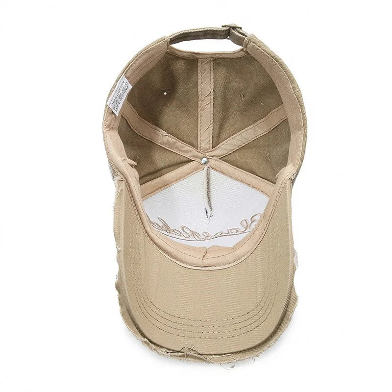 Cool Men Washed Cotton Baseball Cap Retro Four Seasons Male Outdoor Sport Hat Accessory