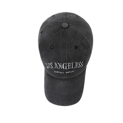Vintage Distressed Los Angeless Embroidered Baseball Cap Soft Crown Adjustable Streetwear Unisex Hat