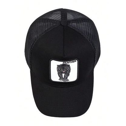 Unisex Leopard Embroidery Baseball Net Caps Spring Summer Outdoor Adjustable Casual Hats Sunscreen