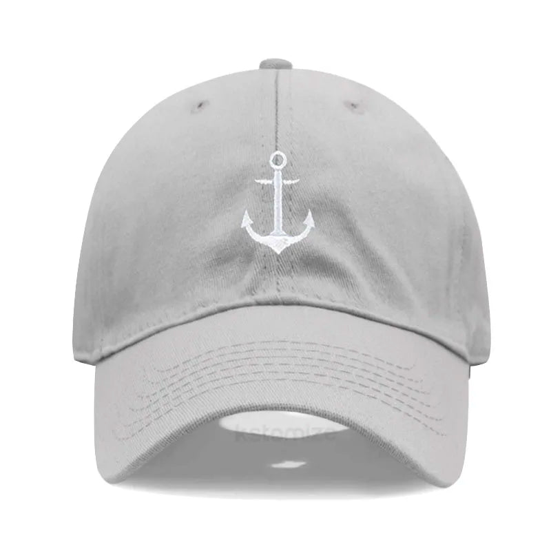Anchor Embroidered Baseball Cap Women Men Adjustable Soft Washed Cotton Dad Hat Unisex Classic Golf