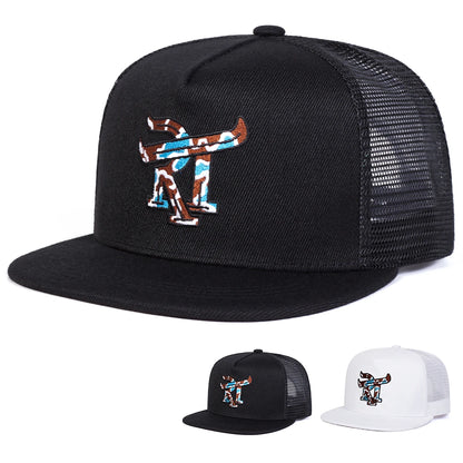 Unisex Rt Letter Embroidery Hip-Hop Net Hats Spring Summer Outdoor Adjustable Casual Baseball Caps