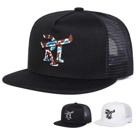Unisex Rt Letter Embroidery Hip-Hop Net Hats Spring Summer Outdoor Adjustable Casual Baseball Caps