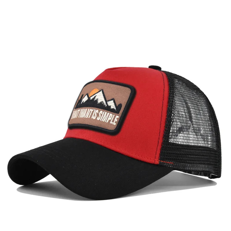 Brand Letter Mesh Breathable Hat Women Men Embroidery Baseball Cap Snapback Sunshade Outdoor Sunhat