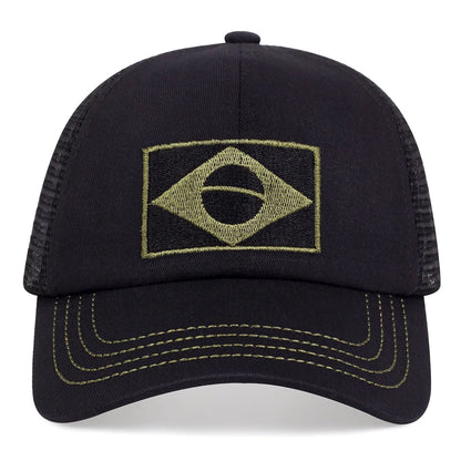 Brazilian Flag Camouflage Baseball Cap Jungle Combat Caps Adjustable Outdoor Cotton Casual Hat Hip