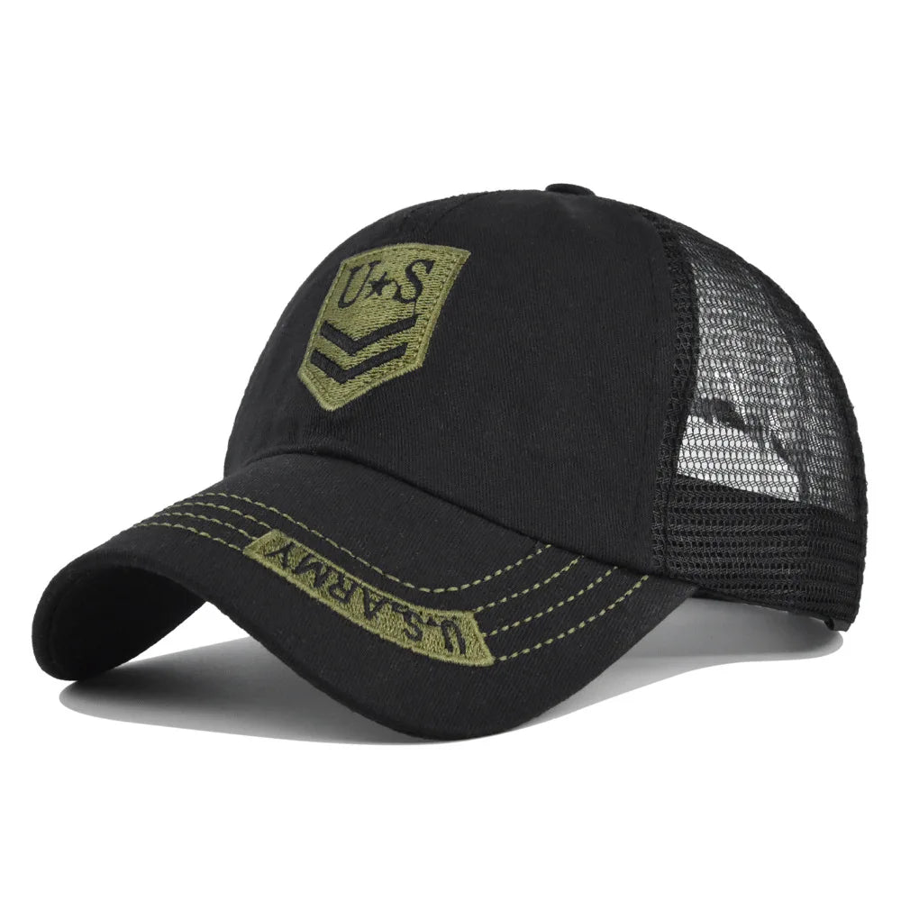 Summer Mesh Baseball Cap Men Adjustable Breathable Cotton Streetwear Outdoor Sports Sun Visor Hat