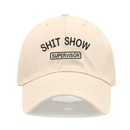 Men S Baseball Cap Women Sport Golf Caps Man Washed Cotton Shit Show Supervisor Embroidery Dad Hat