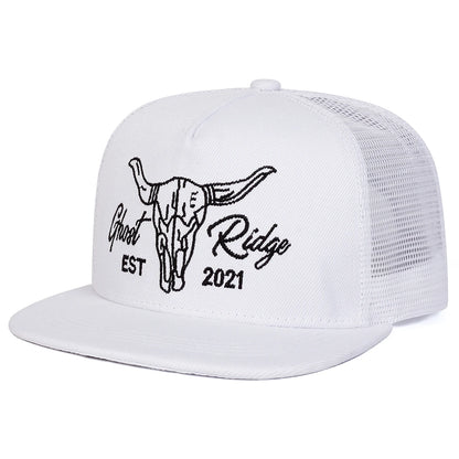 Unisex Ox Head Letter Embroidery Hip-Hop Net Hats Spring Summer Outdoor Adjustable Casual Baseball