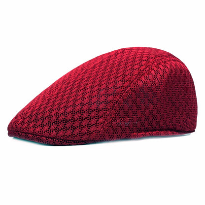 Summer Casual Beret Hat Unisex Mesh Flat Caps Newsboy Style Adjustablr Breathable Women Men