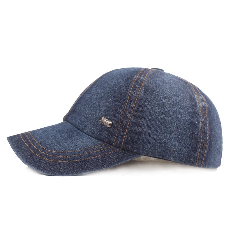 Vintage Washed Cotton Baseball Cap Men Women Denim Dad Hat Adjustable Trucker Style Low Profile Sun