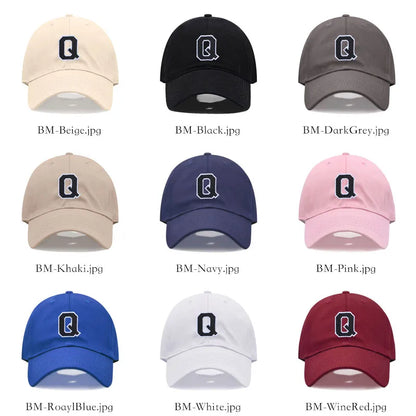 Initials Letters A-Z Embroidery Baseball Cap Men Women Soft Cotton Dad Hat Adjustable Wholesale