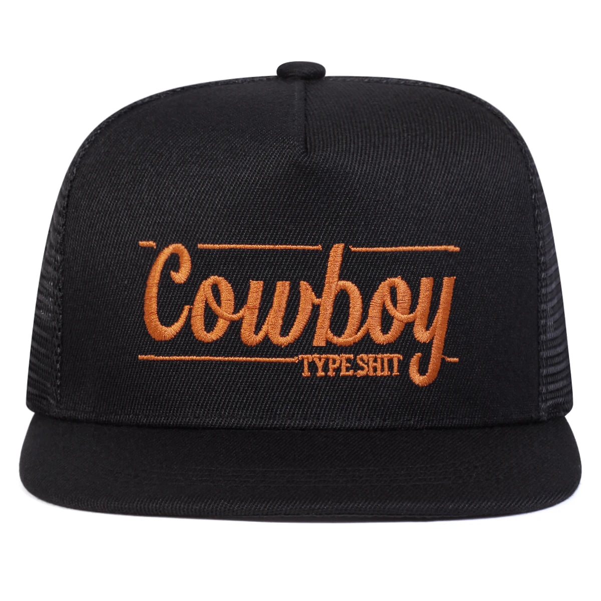 Unisex Cowboy Letter Embroidery Hip-Hop Net Hats Spring Summer Outdoor Adjustable Casual Baseball