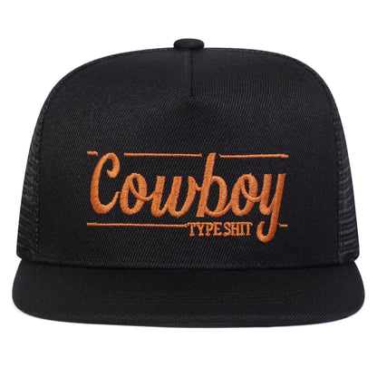 Unisex Cowboy Letter Embroidery Hip-Hop Net Hats Spring Summer Outdoor Adjustable Casual Baseball