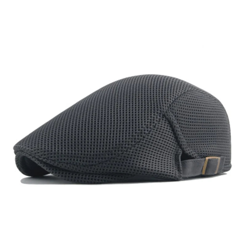 Men Mesh Newsboy Caps British Painters Hats Spring Summer Ventilate Berets Adjustable Flat Cap Hip