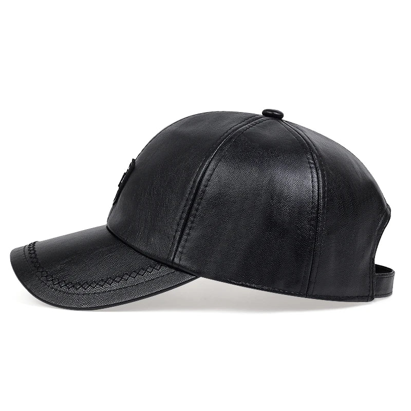 Autumn Winter Warm Leather Baseball Cap Hip Hop Snapback Hat Men Women Sports Casual Caps Dad Hats