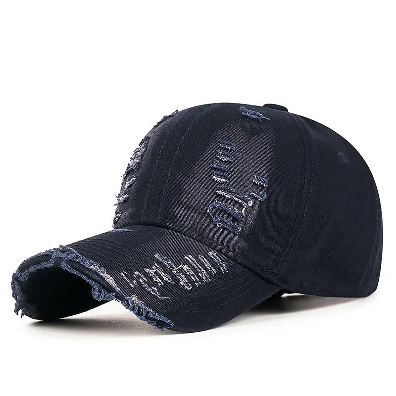 Cool Women Men Ripped Denim Cotton Baseball Cap Male Female Four Seasons Sports Snapback Sun Hat