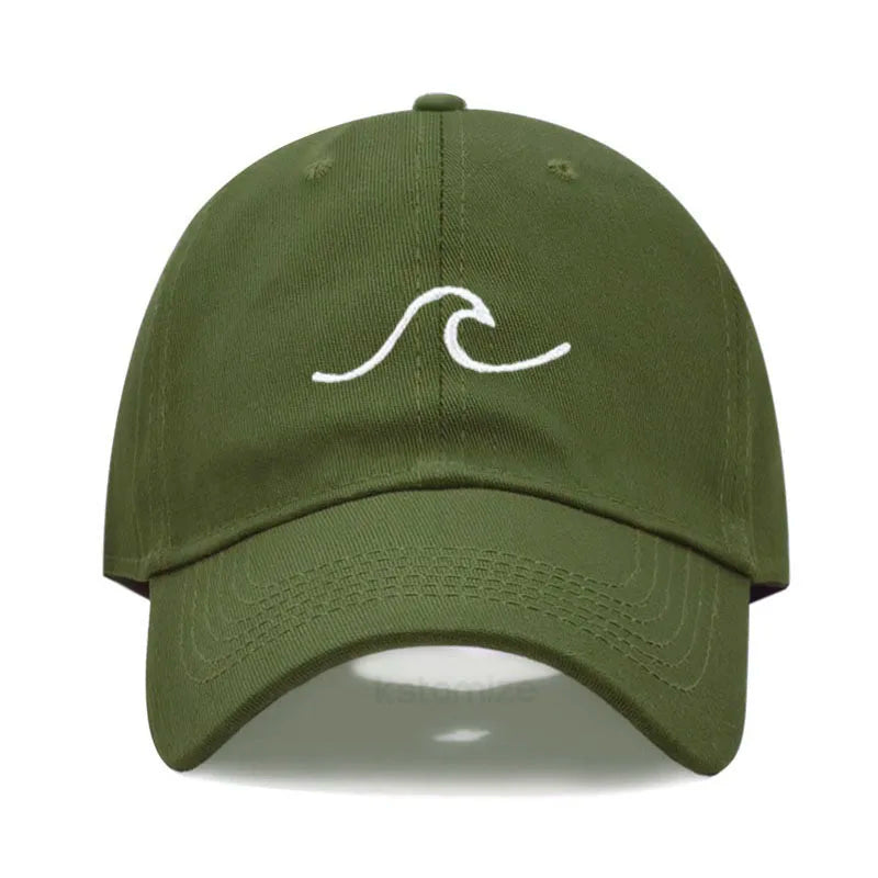 Men S Baseball Cap Women Washed Cotton Waves Embroidery Dad Hat Sport Golf Caps Man Sun Hats