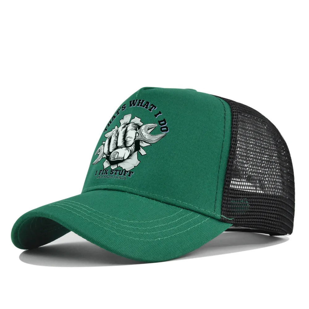 Spring Summer Printed Mesh Breathable Baseball Cap Personality Logo Men Women Couples Visor Hat
