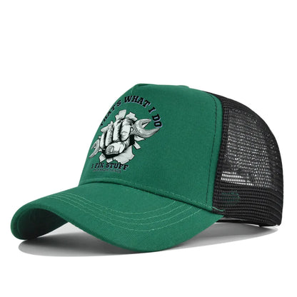 Spring Summer Printed Mesh Breathable Baseball Cap Personality Logo Men Women Couples Visor Hat