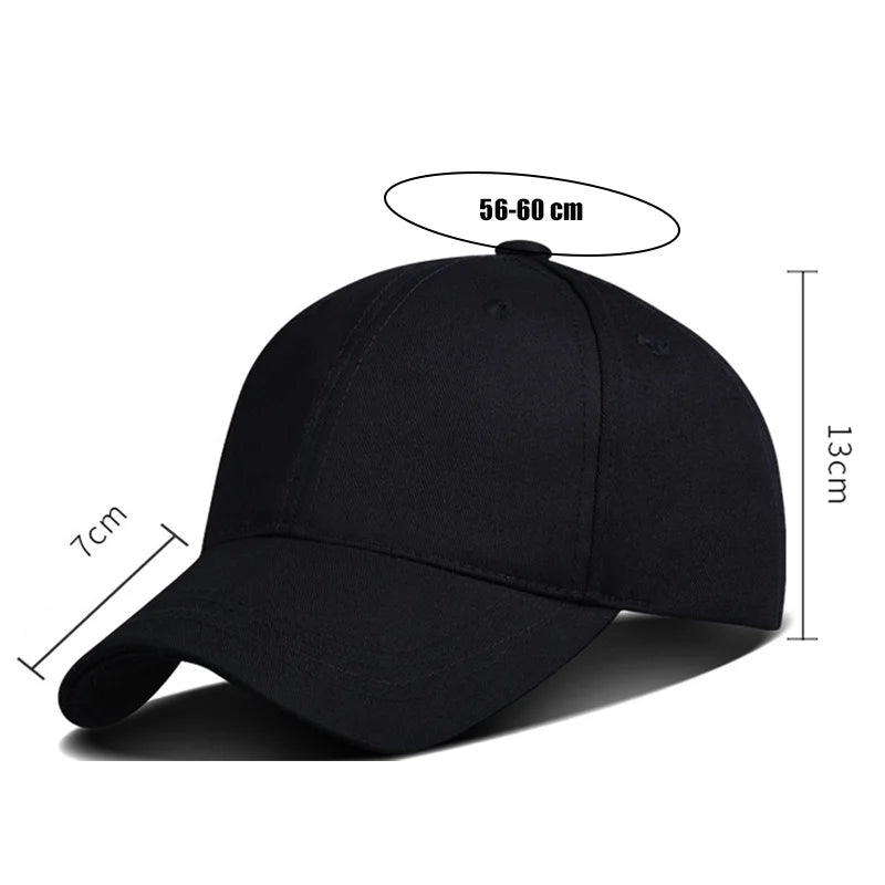 Classic Unisex Plain Baseball Cap Adjustable Metal Buckle Closure