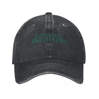 Retro Lehman Brothers Risk Management Department 2008 Trucker Hat Unisex Distressed Washed Headwear