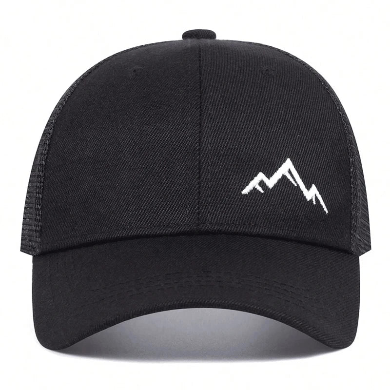 Unisex Mountain Range Embroidery Baseball Net Caps Spring Summer Outdoor Adjustable Casual Hats