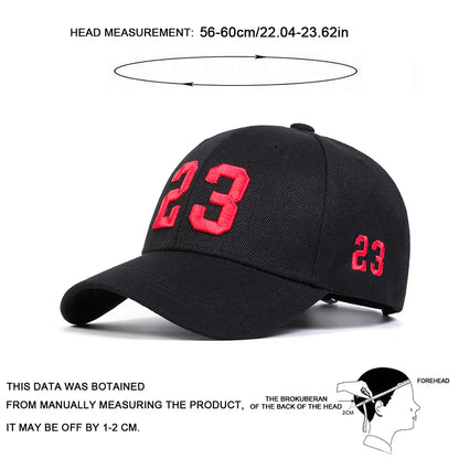 Unisex 23 Embroidery Baseball Caps Spring Autumn Outdoor Adjustable Casual Hats Hip Hop Cap