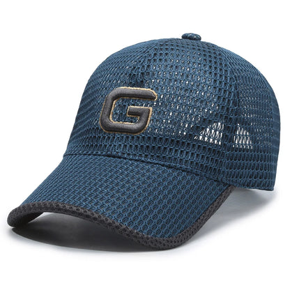Embroidered Letters G Mesh Baseball Cap Breathable Sunshade Outdoor Casual Visor Hats Women Men