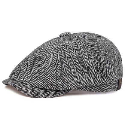 Male Ivy Hat Big Head Man Autumn Winter Newsboy Cap Top Grade Beret Caps