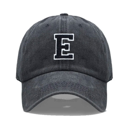 Initial Letter A-Z Embroider Baseball Cap Men Womne Washed Cotton Dad Hat Team Sport Visors Snapback