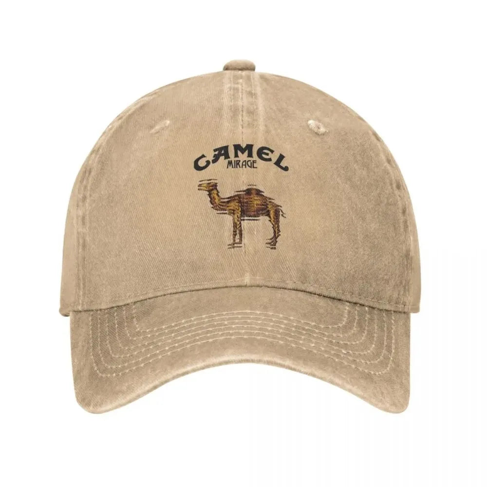Camel Accessories Men Women Trucker Hat Animal Distressed Washed Caps Vintage Outdoor Running Golf