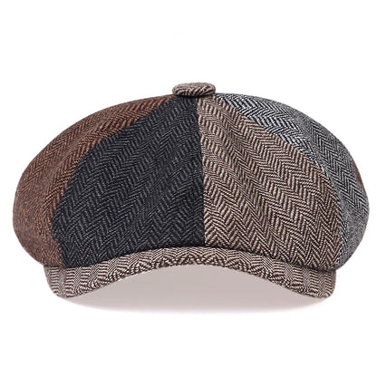 Male Ivy Hat Big Head Man Autumn Winter Newsboy Cap Top Grade Beret Caps