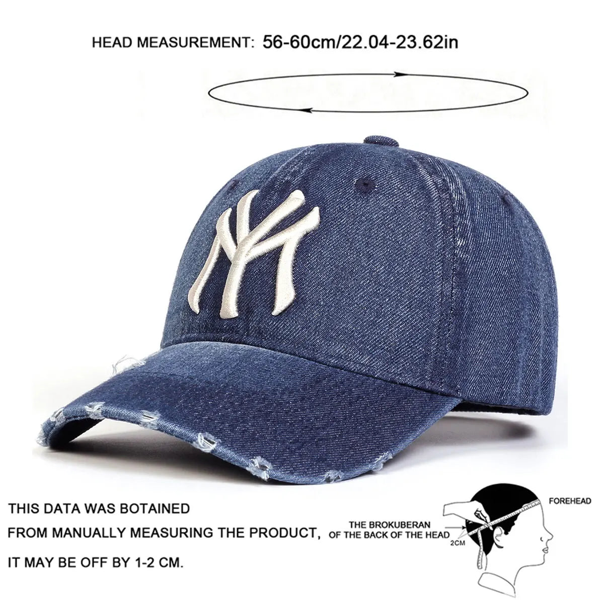Unisex Letter Embroidery Cowboy Baseball Caps Spring Autumn Outdoor Adjustable Casual Hats Sunscreen