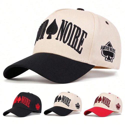 Unisex Amour Noire Spades Embroidery Baseball Caps Spring Autumn Outdoor Adjustable Casual Hats Dad
