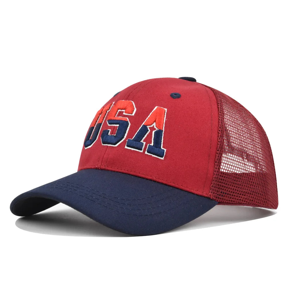Summer Trendy American Mesh Baseball Cap Men Women Adjustable Retro Hip Hop Streetwear Sun