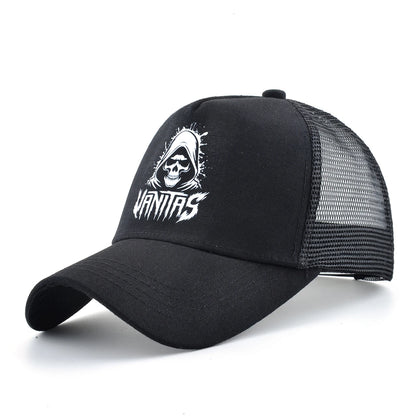Summer Baseball Cap Outdoor Breathable Mesh Trucker Cap Men Women Printing Skull Snapback Hip Hop Caps Adjustable Visor Cap