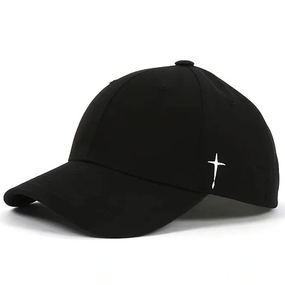 Unisex Simple Cross Embroidery Baseball Caps Spring Autumn Outdoor Adjustable Casual Hats Sunscreen