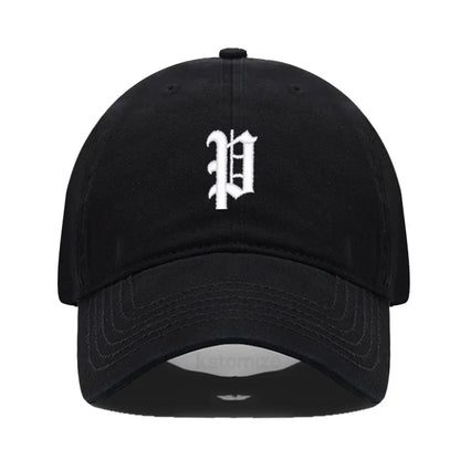 Old English Letter A-Z Embroider Baseball Cap Men Womne Soft Cotton Team Sport Visors Snapback Caps