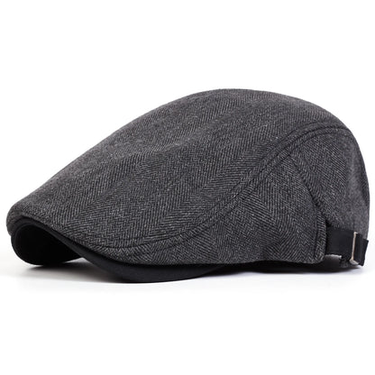 Men Retro Herringbone Grid Newsboy Caps British Painters Hats Spring Autumn Adjustable Flat Cap Hip