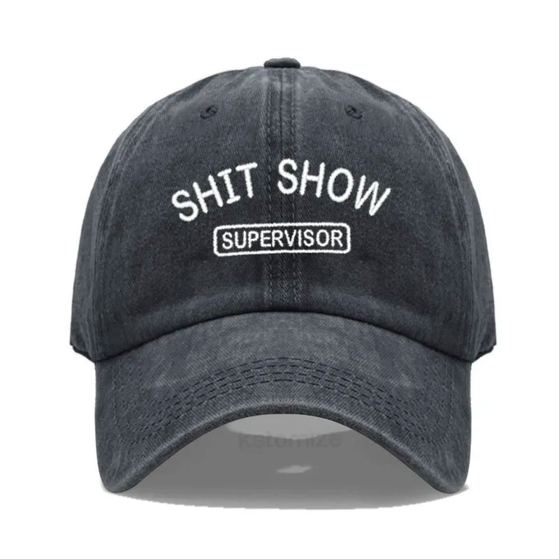 Men S Baseball Cap Women Sport Golf Caps Man Washed Cotton Shit Show Supervisor Embroidery Dad Hat