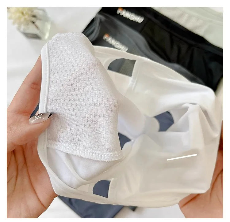 Summer UV Protection Sunscreen Mask Face Scarf Cycling Sunscreen Ice Silk Mask Face Cover Neck Wrap Cover Breathe Traceless Thin