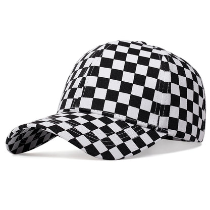 Unisex Small Grid Printing Baseball Caps Spring Autumn Outdoor Adjustable Casual Hats Sunscreen Hat