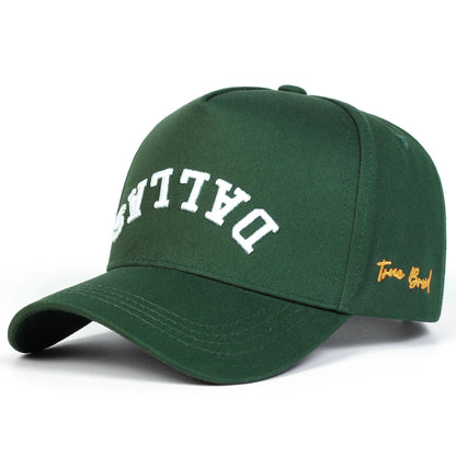 Unisex Dallas Letter Embroidery Baseball Caps Spring Autumn Outdoor Adjustable Casual Hats Hip Hop
